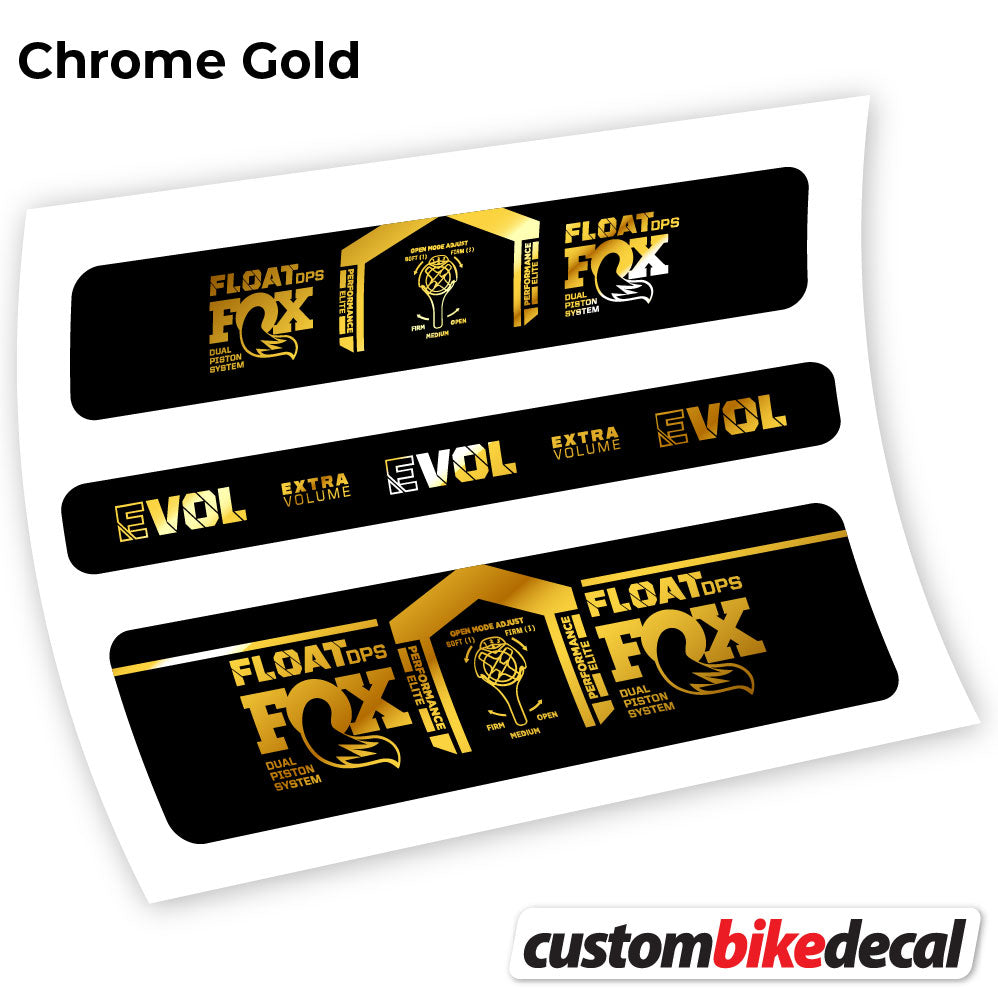 Adesivi Ammortizzatore Fox DPS Elite 2021 in vinile - Oro Cromato