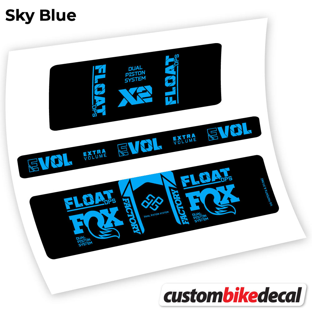 Adesivi Ammortizzatore Fox Float DPS X2 2021 in vinile - Azzurro Cielo