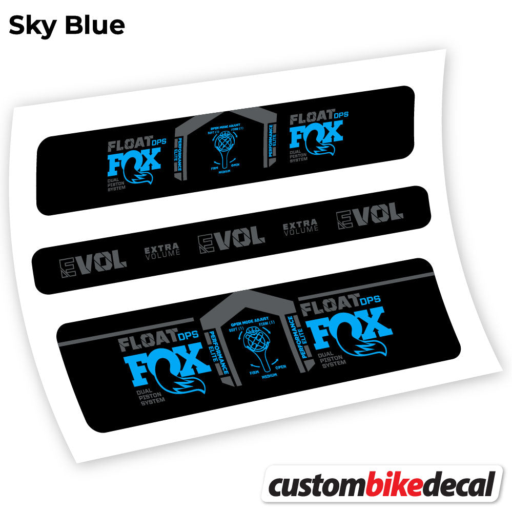 Adesivi Ammortizzatore Fox DPS Elite 2021 in vinile - Azzurro Cielo