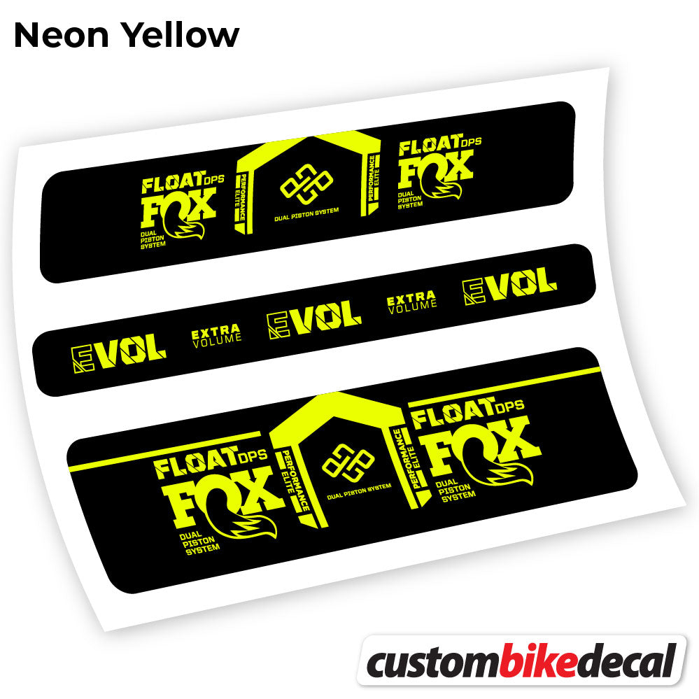 Adesivi Ammortizzatore Fox DPS Performance Elite 2021 Remote in vinile - Giallo Neon