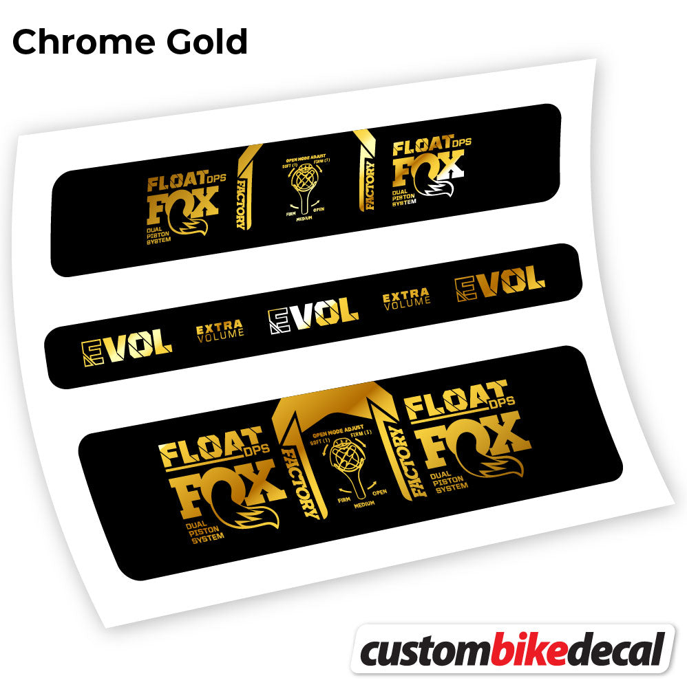 Adesivi Ammortizzatore Fox DPS Factory 2021 in vinile - Oro Cromato
