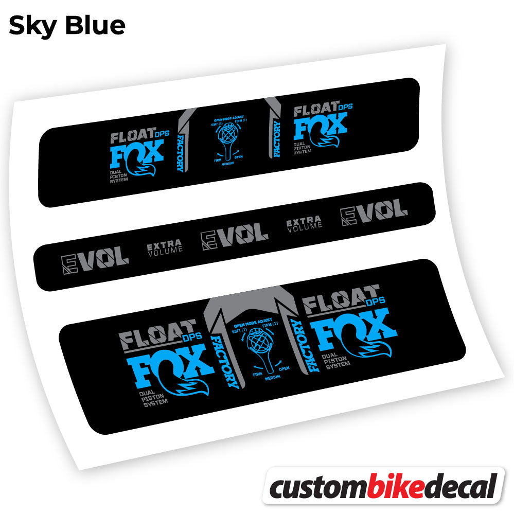 Adesivi Ammortizzatore Fox DPS Factory 2021 in vinile - Azzurro Cielo