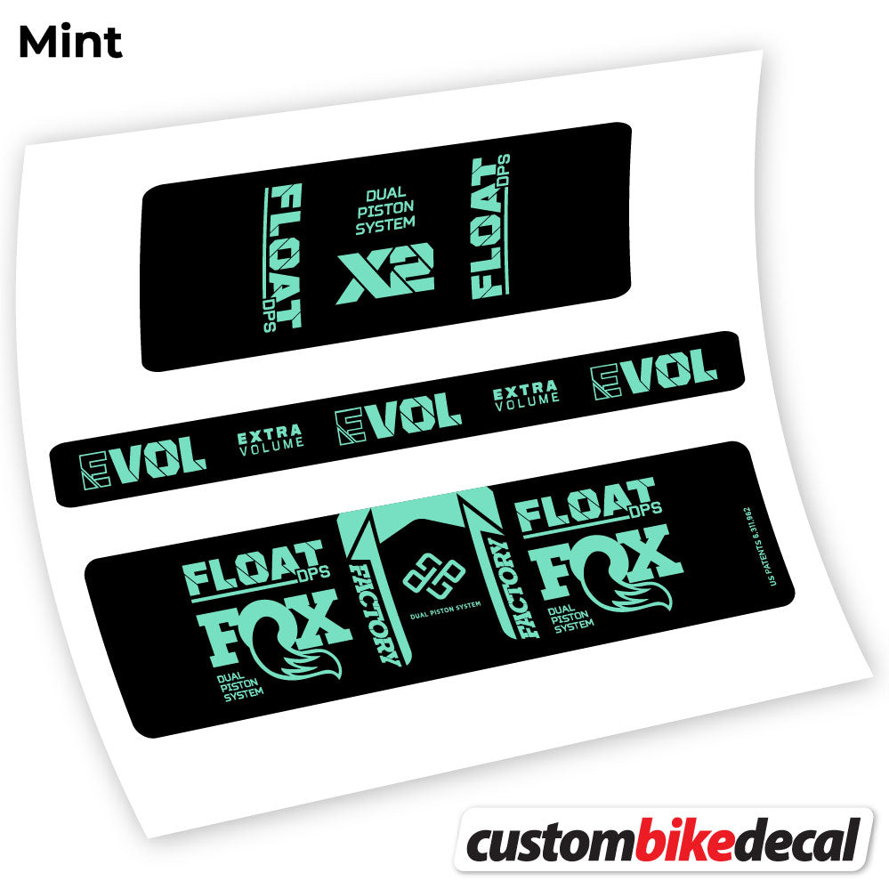 Adesivi Ammortizzatore Fox Float DPS X2 2021 in vinile - Verde Menta