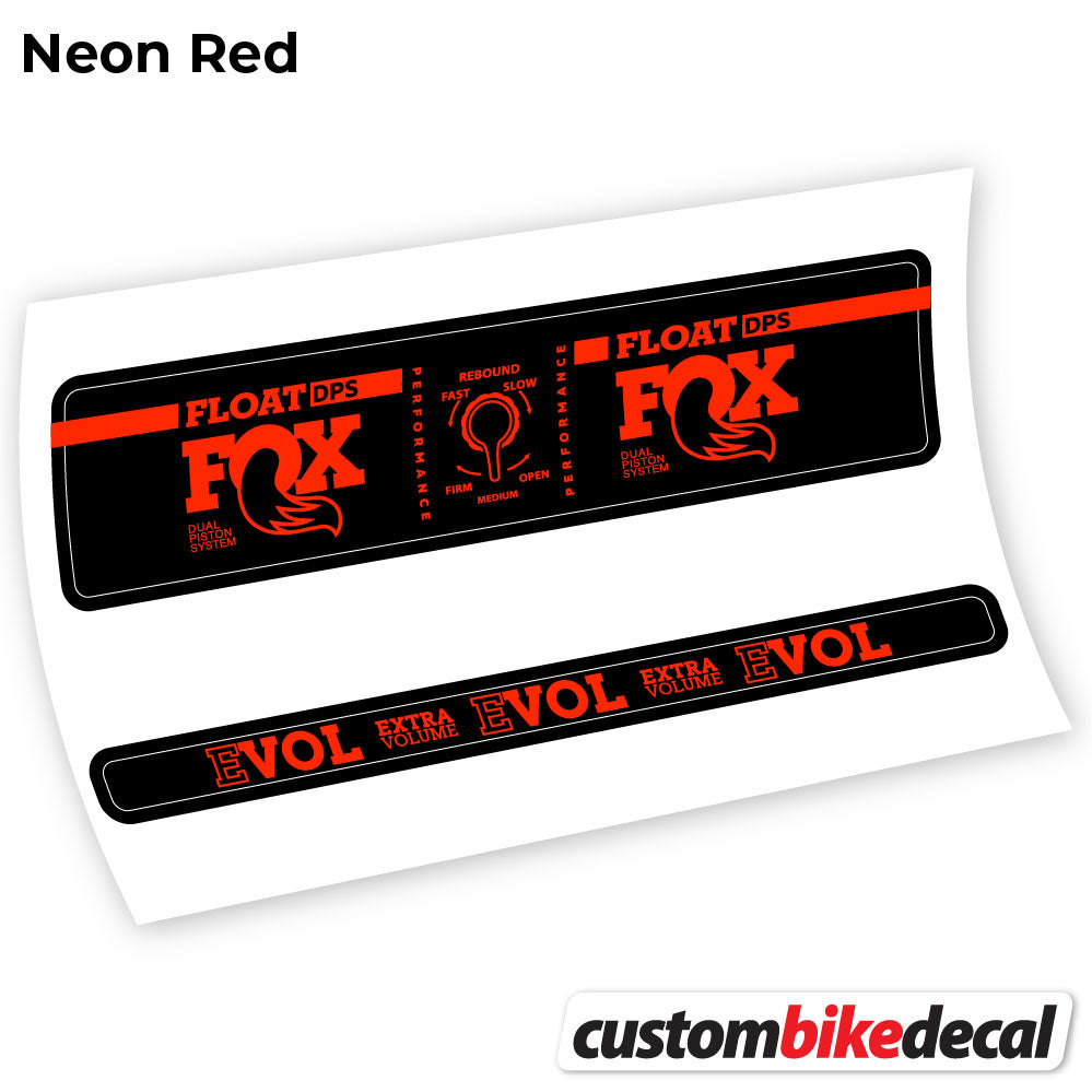 Adesivi Ammortizzatore Fox Float DPS Performance in vinile - Rosso Neon