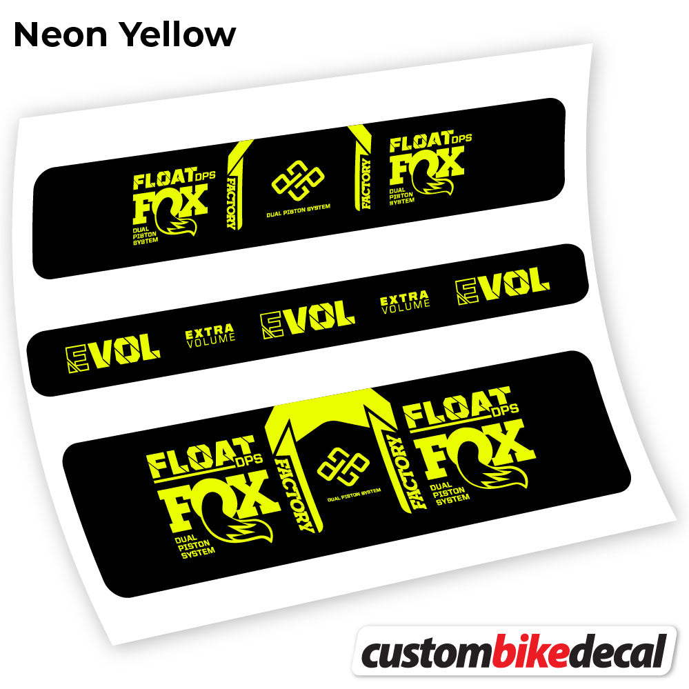 Adesivi Ammortizzatore Fox DPS Factory 2021 Remote in vinile - Giallo Neon
