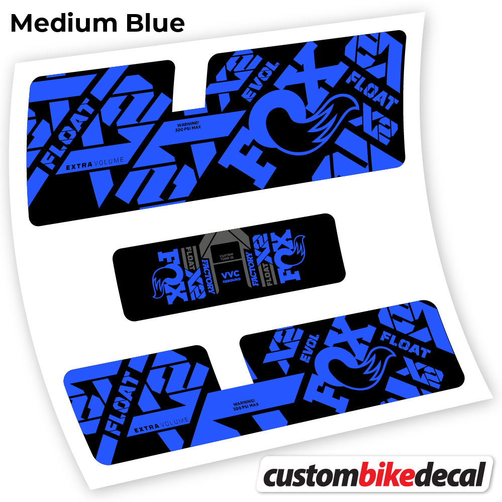 Adesivi Ammortizzatore Fox X2 Factory 2021 in vinile - Blu Medio