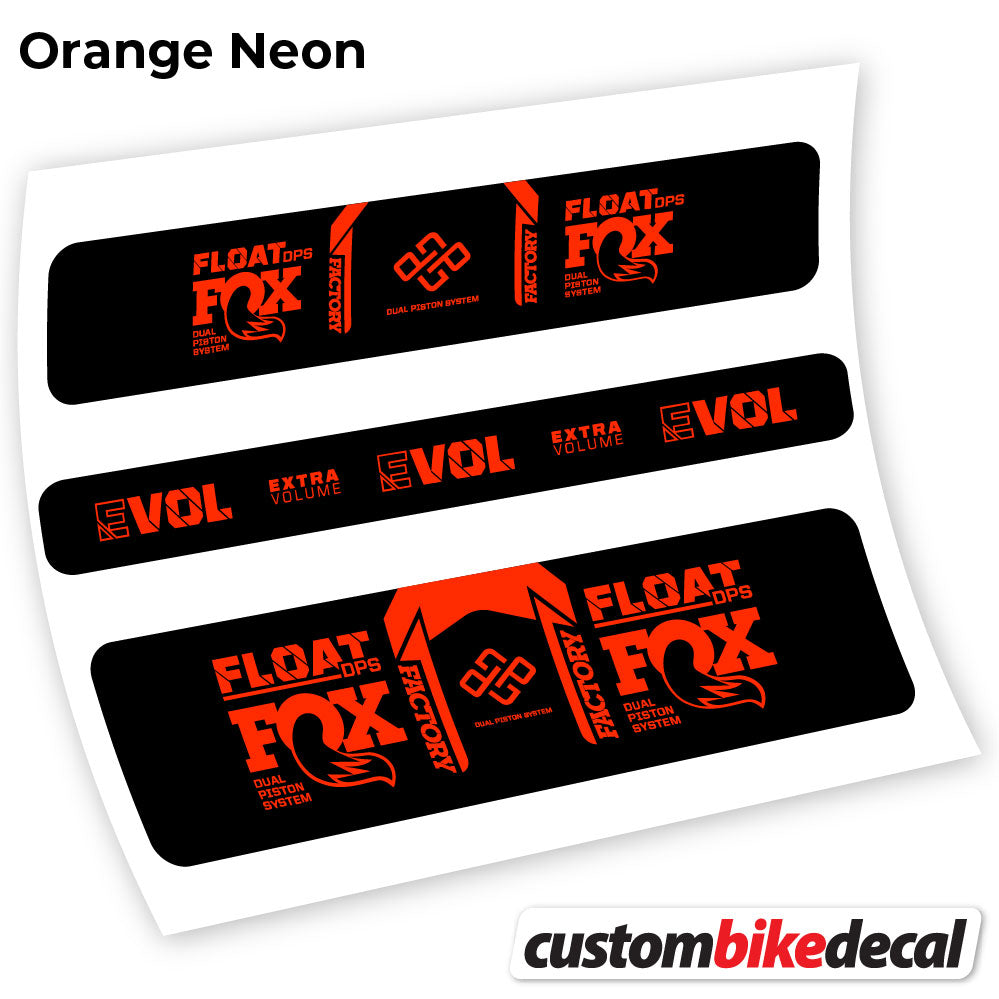 Adesivi Ammortizzatore Fox DPS Factory 2021 Remote in vinile - Arancione Neon