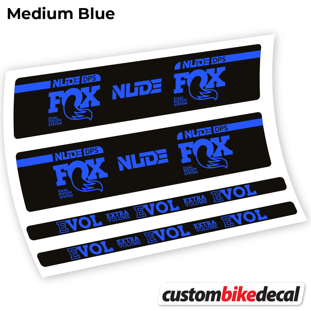 Adesivi Ammortizzatore Fox Nude DPS in vinile - Blu Medio