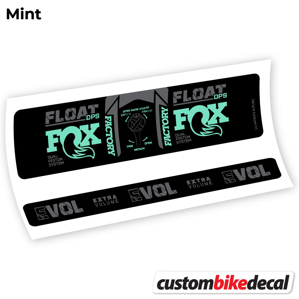 Adesivi Ammortizzatore Fox DPS Factory 3Pos 2021 in vinile - Verde Menta