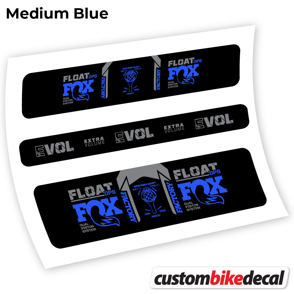 Adesivi Ammortizzatore Fox DPS Factory 2021 in vinile - Blu Medio