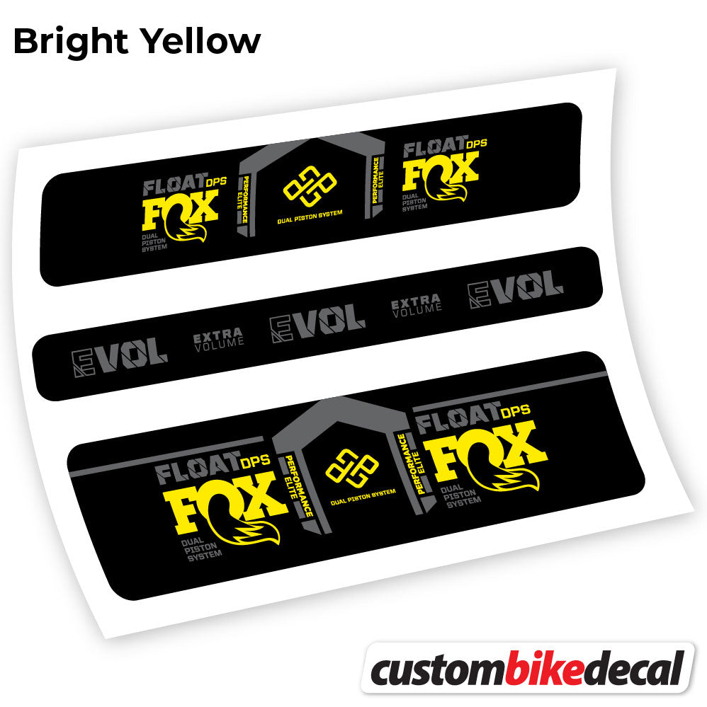 Adesivi Ammortizzatore Fox DPS Performance Elite 2021 Remote in vinile - Giallo