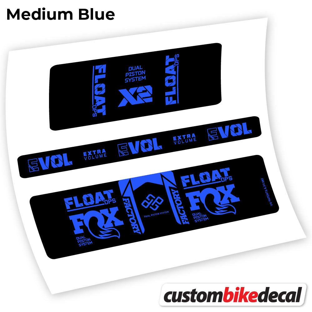 Adesivi Ammortizzatore Fox Float DPS X2 2021 in vinile - Blu Medio