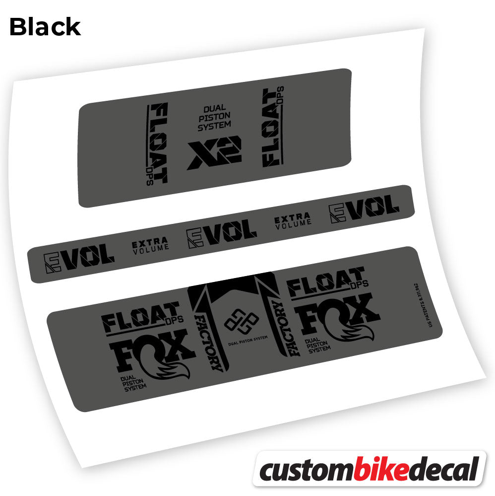 Adesivi Ammortizzatore Fox Float DPS X2 2021 in vinile - Nero
