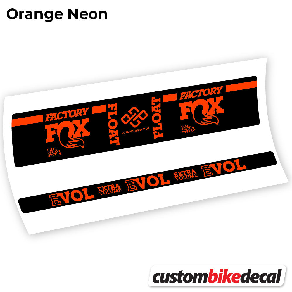 Adesivi Ammortizzatore Fox Float Factory Float in vinile - Arancione Neon