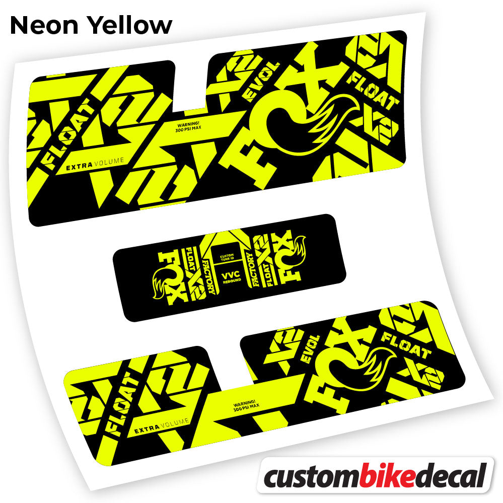 Adesivi Ammortizzatore Fox X2 Factory 2021 in vinile - Giallo Neon