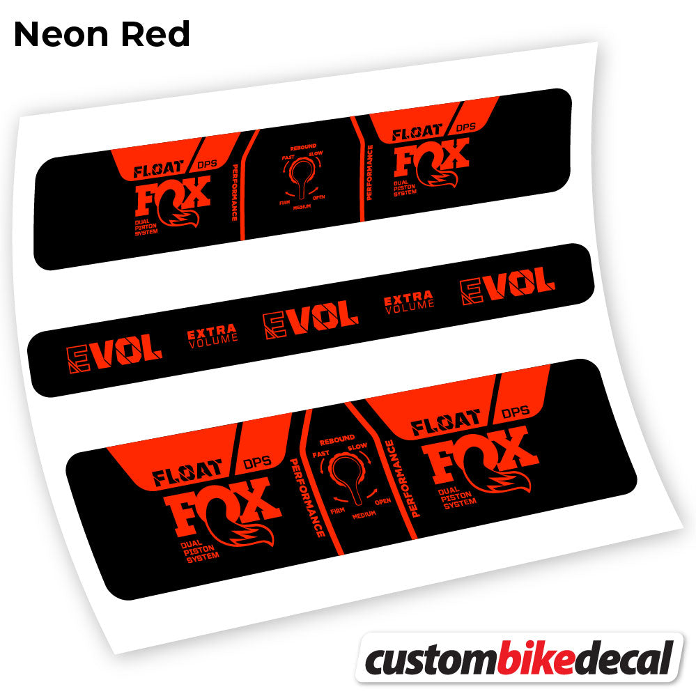 Adesivi Ammortizzatore Fox DPS Performance 2021 in vinile - Rosso Neon