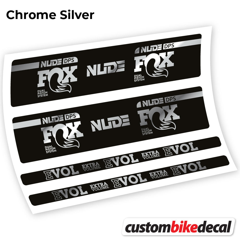 Adesivi Ammortizzatore Fox Nude DPS in vinile - Argento Cromato