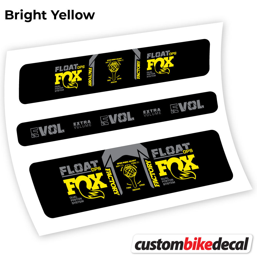 Adesivi Ammortizzatore Fox DPS Factory 2021 in vinile - Giallo