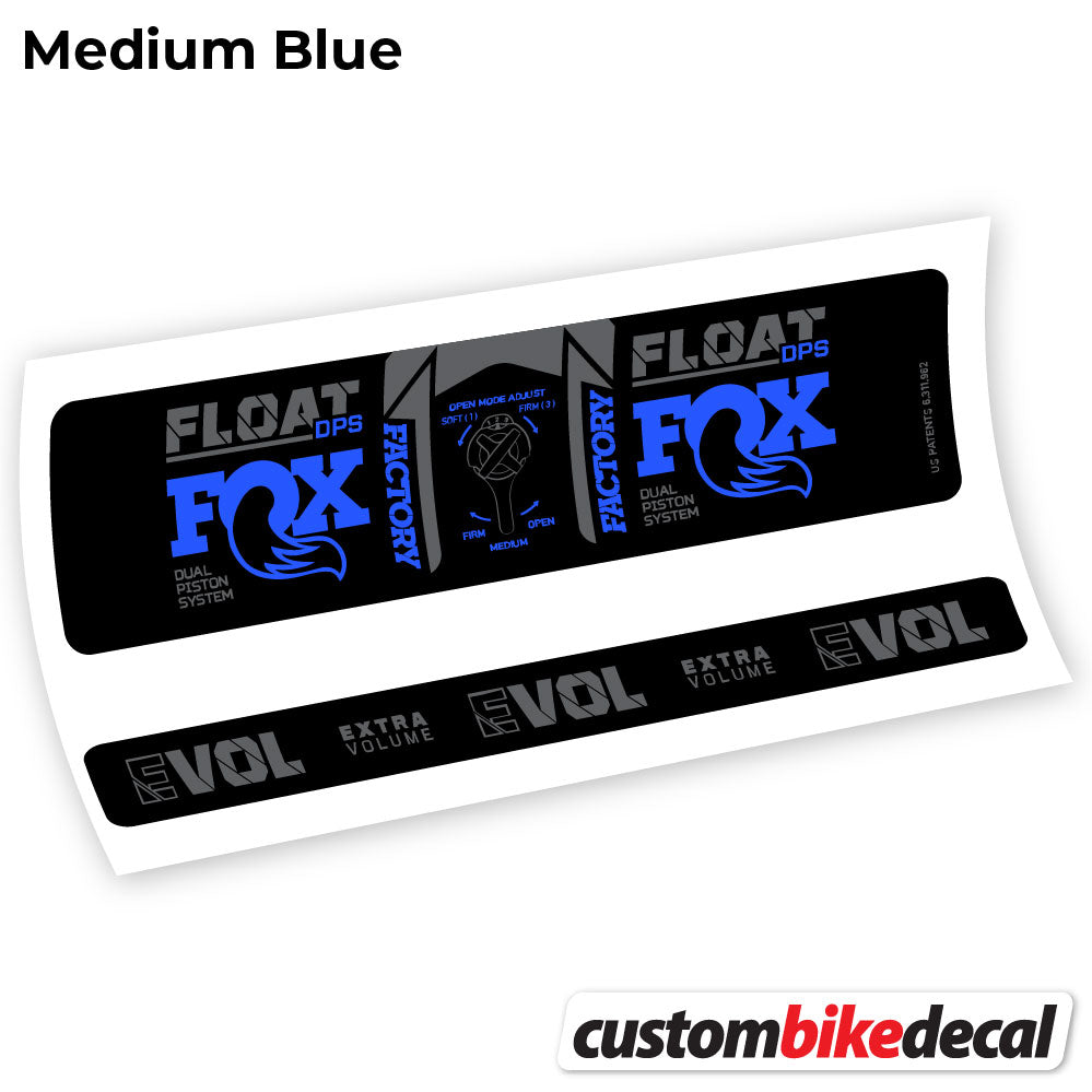 Adesivi Ammortizzatore Fox DPS Factory 3Pos 2021 in vinile - Blu Medio