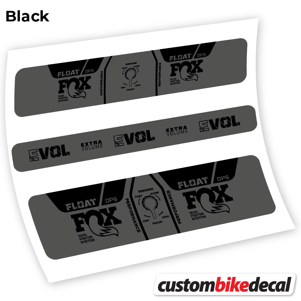 Adesivi Ammortizzatore Fox DPS Performance 2021 in vinile - Nero Opaco+Nero Lucido