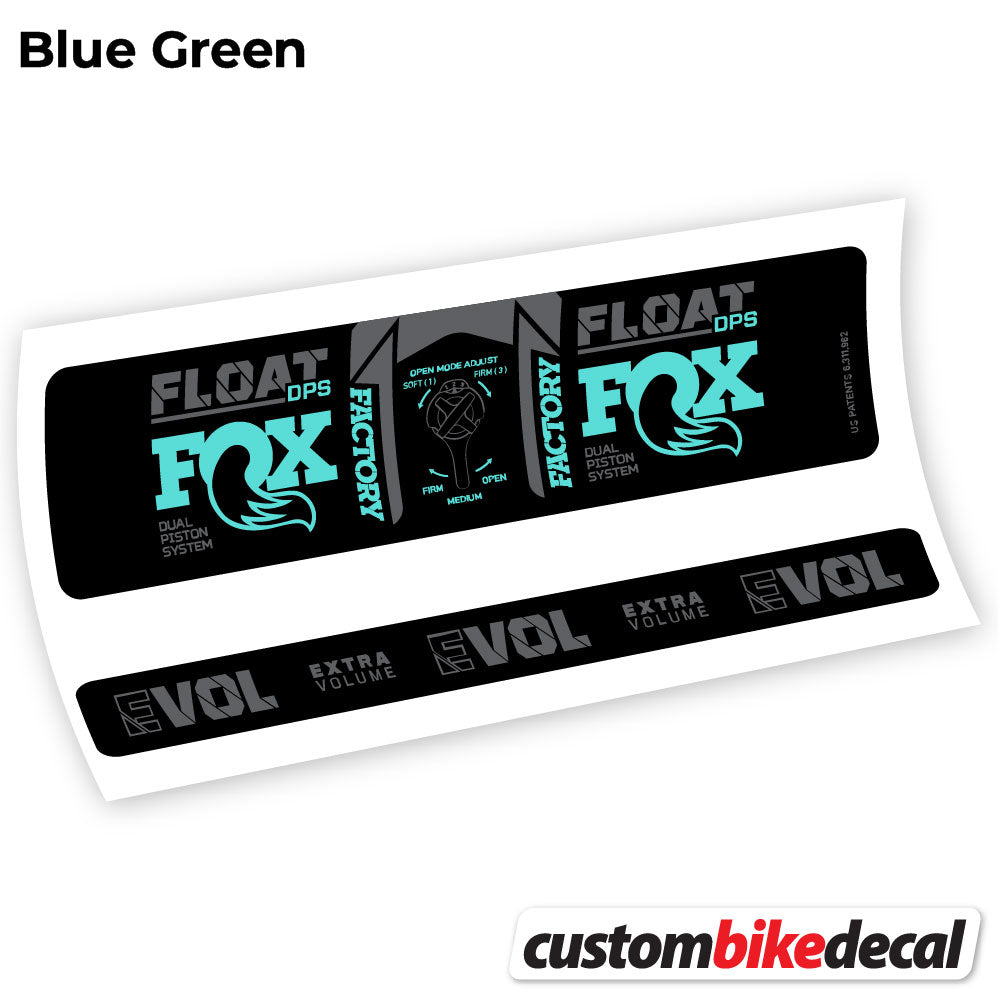 Adesivi Ammortizzatore Fox DPS Factory 3Pos 2021 in vinile - Verde Acqua
