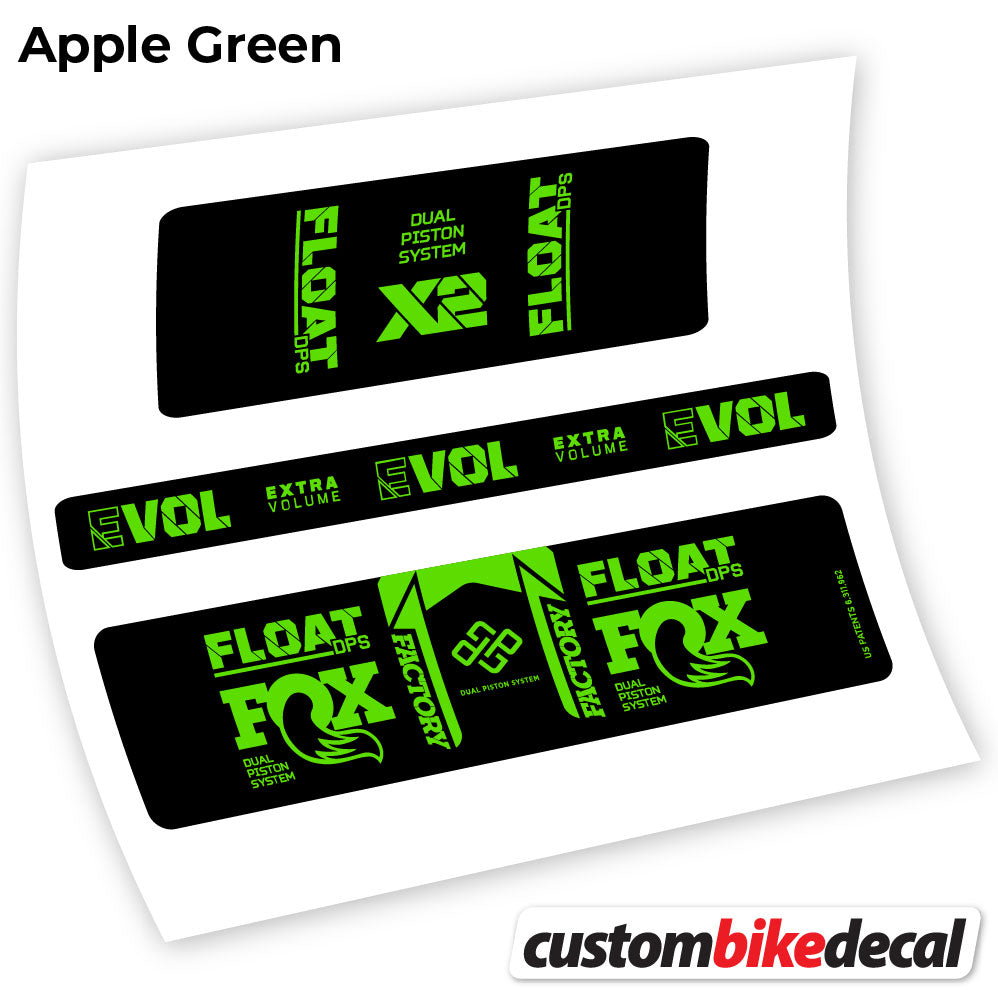 Adesivi Ammortizzatore Fox Float DPS X2 2021 in vinile - Verde Mela