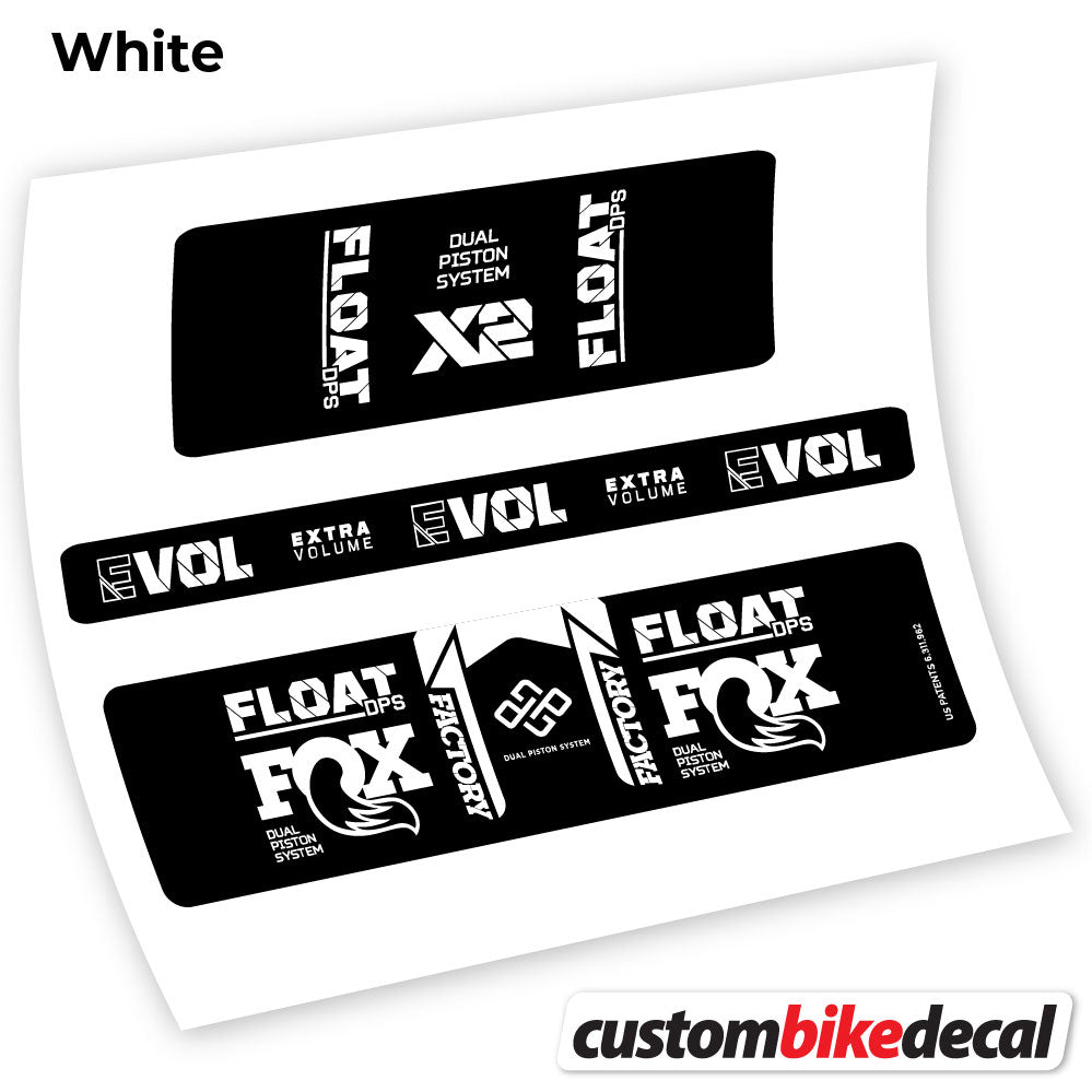 Adesivi Ammortizzatore Fox Float DPS X2 2021 in vinile - Bianco