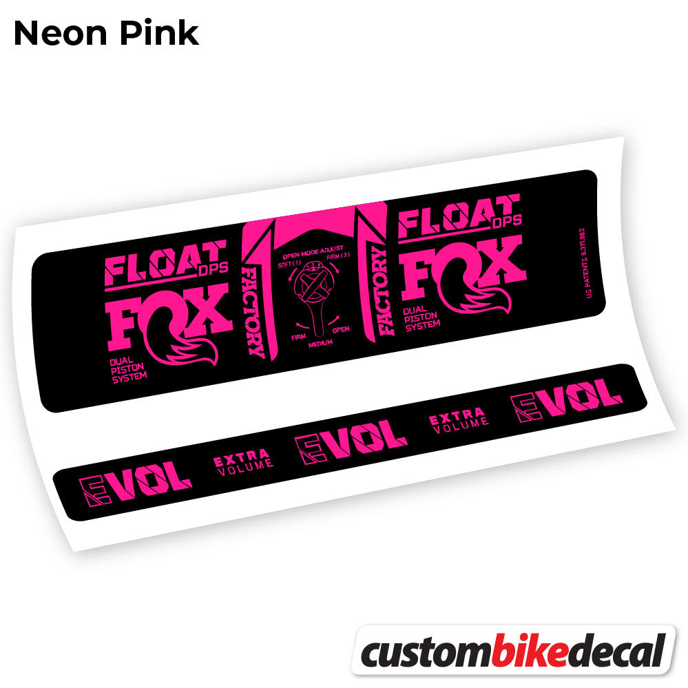 Adesivi Ammortizzatore Fox DPS Factory 3Pos 2021 in vinile - Rosa Neon