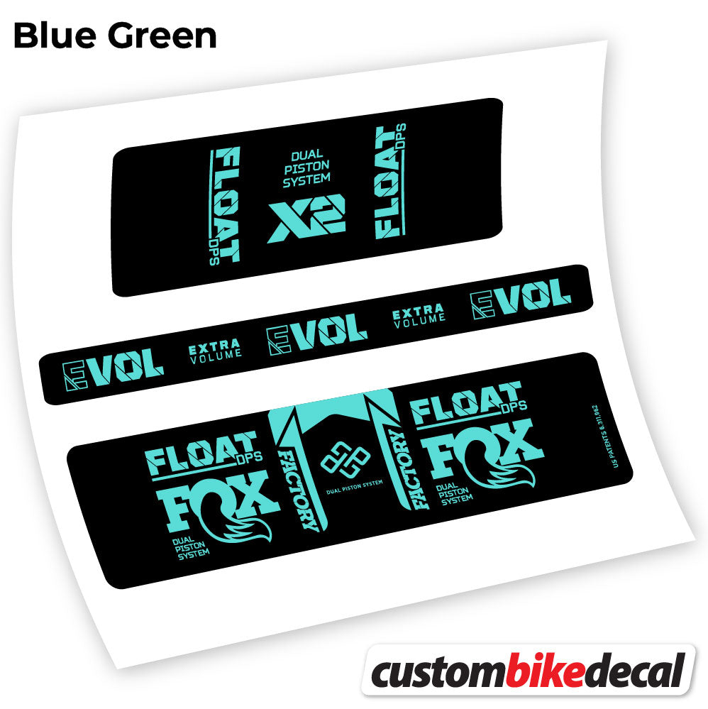 Adesivi Ammortizzatore Fox Float DPS X2 2021 in vinile - Verde Acqua