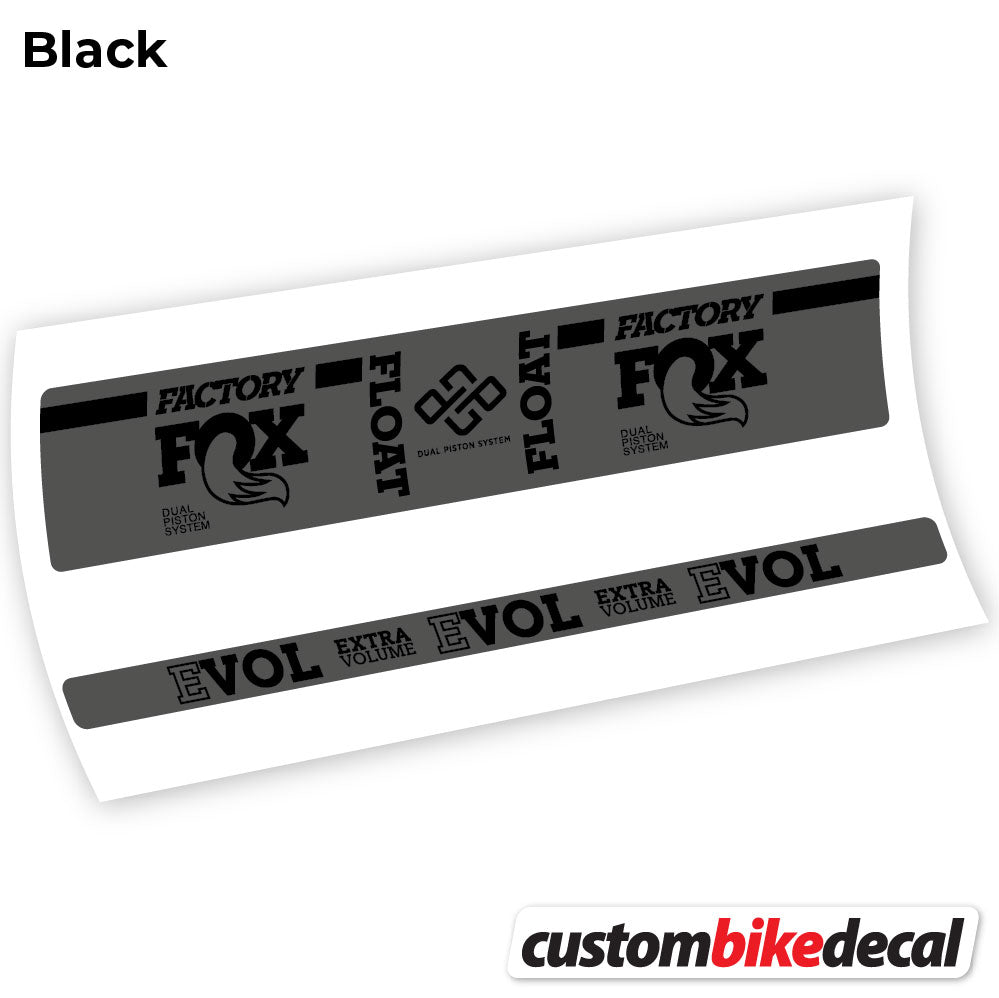 Adesivi Ammortizzatore Fox Float Factory Float in vinile - Nero Opaco+Nero Lucido