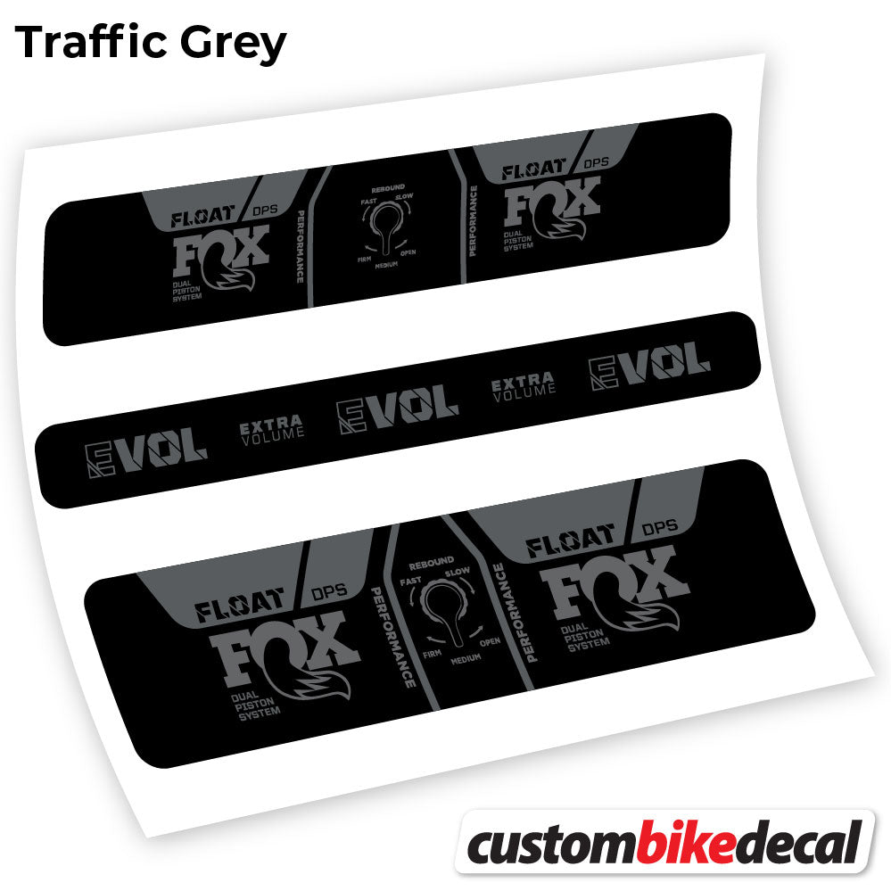 Adesivi Ammortizzatore Fox DPS Performance 2021 in vinile - Grigio Traffico