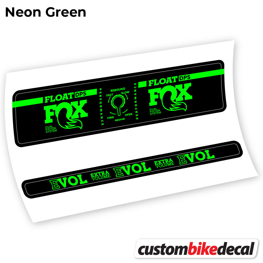 Adesivi Ammortizzatore Fox Float DPS Performance in vinile - Verde Neon