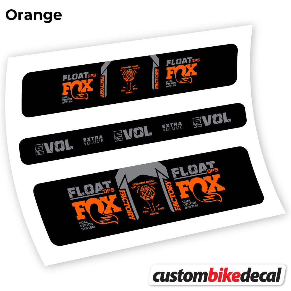 Adesivi Ammortizzatore Fox DPS Factory 2021 in vinile - Arancione