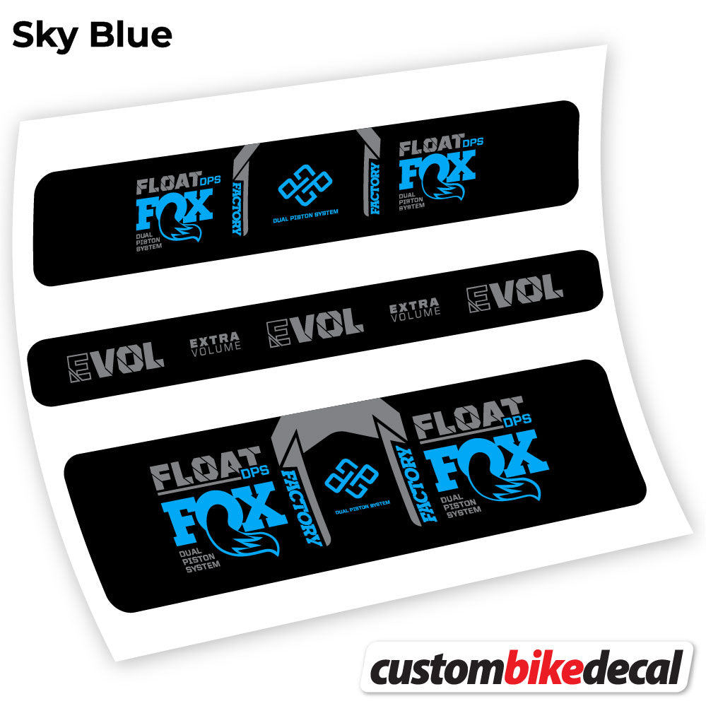 Adesivi Ammortizzatore Fox DPS Factory 2021 Remote in vinile - Azzurro Cielo