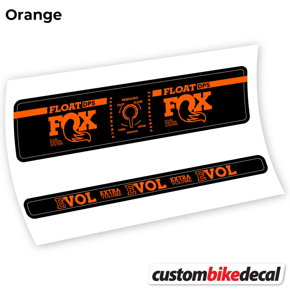 Adesivi Ammortizzatore Fox Float DPS Performance in vinile - Arancione