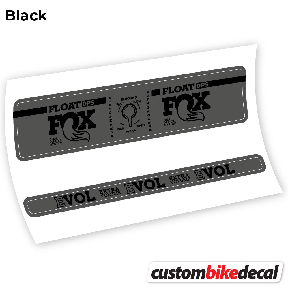 Adesivi Ammortizzatore Fox Float DPS Performance in vinile - Nero Opaco+Nero Lucido
