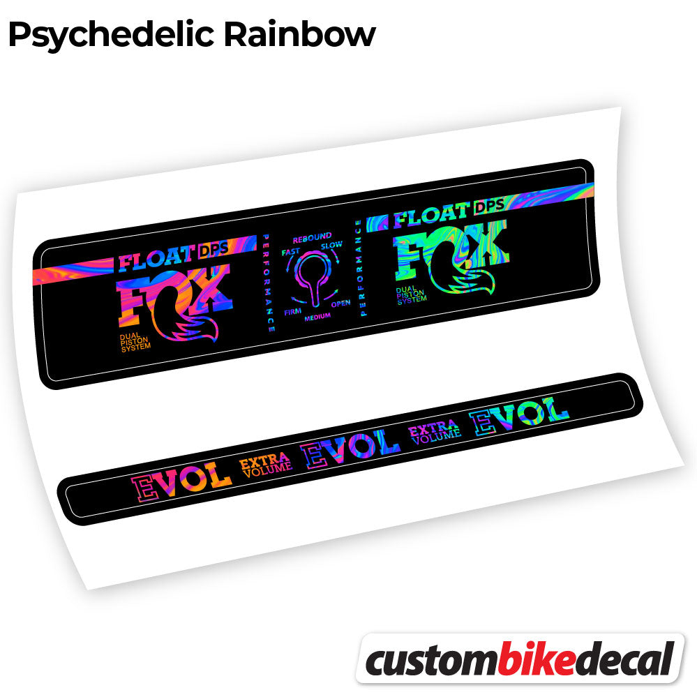 Adesivi Ammortizzatore Fox Float DPS Performance in vinile - Arcobaleno Psichedelico
