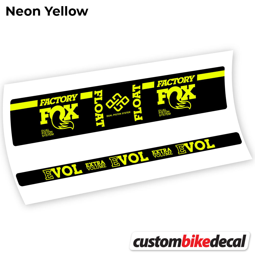 Adesivi Ammortizzatore Fox Float Factory Float in vinile - Giallo Neon