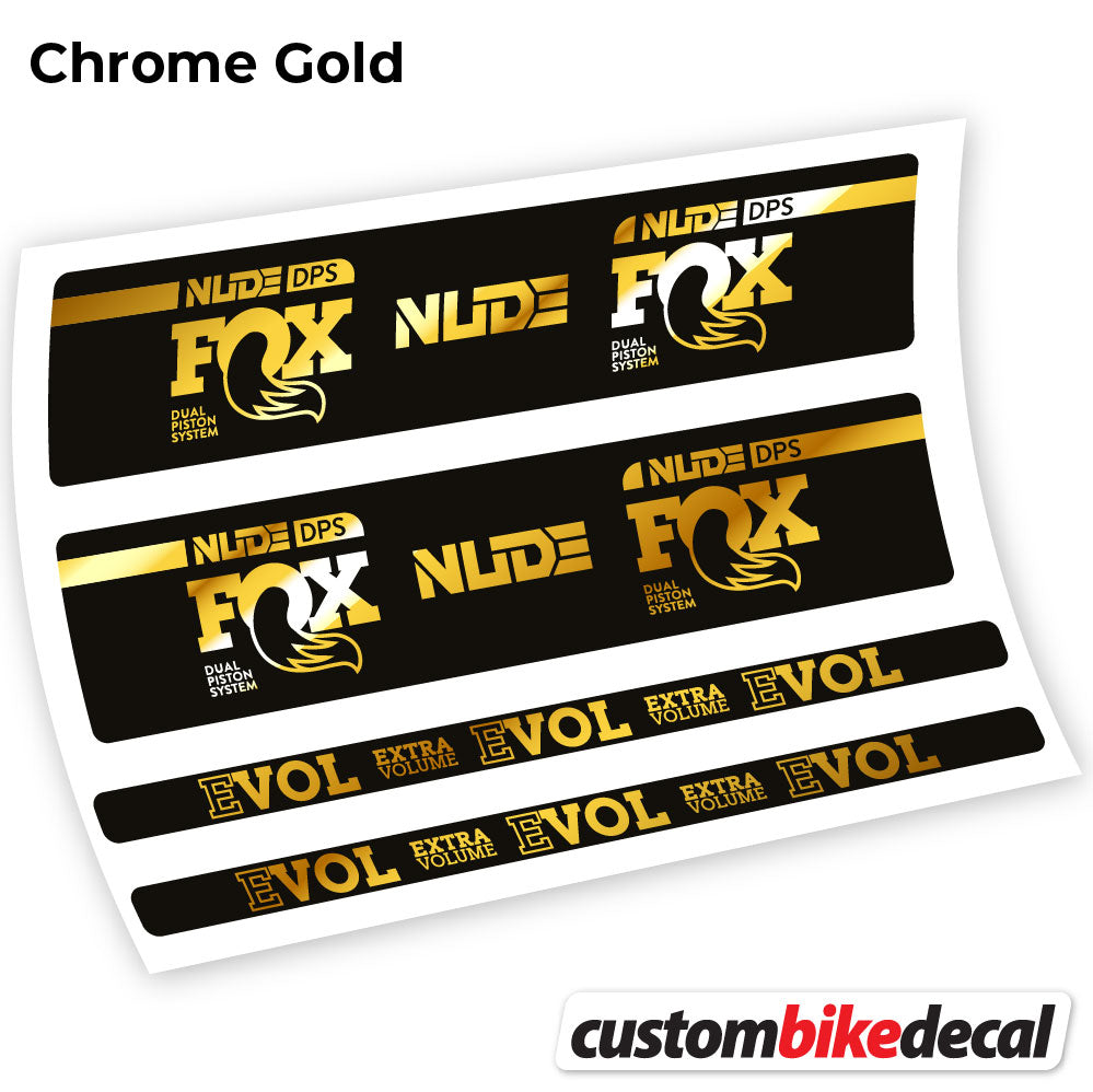 Adesivi Ammortizzatore Fox Nude DPS in vinile - Oro Cromato