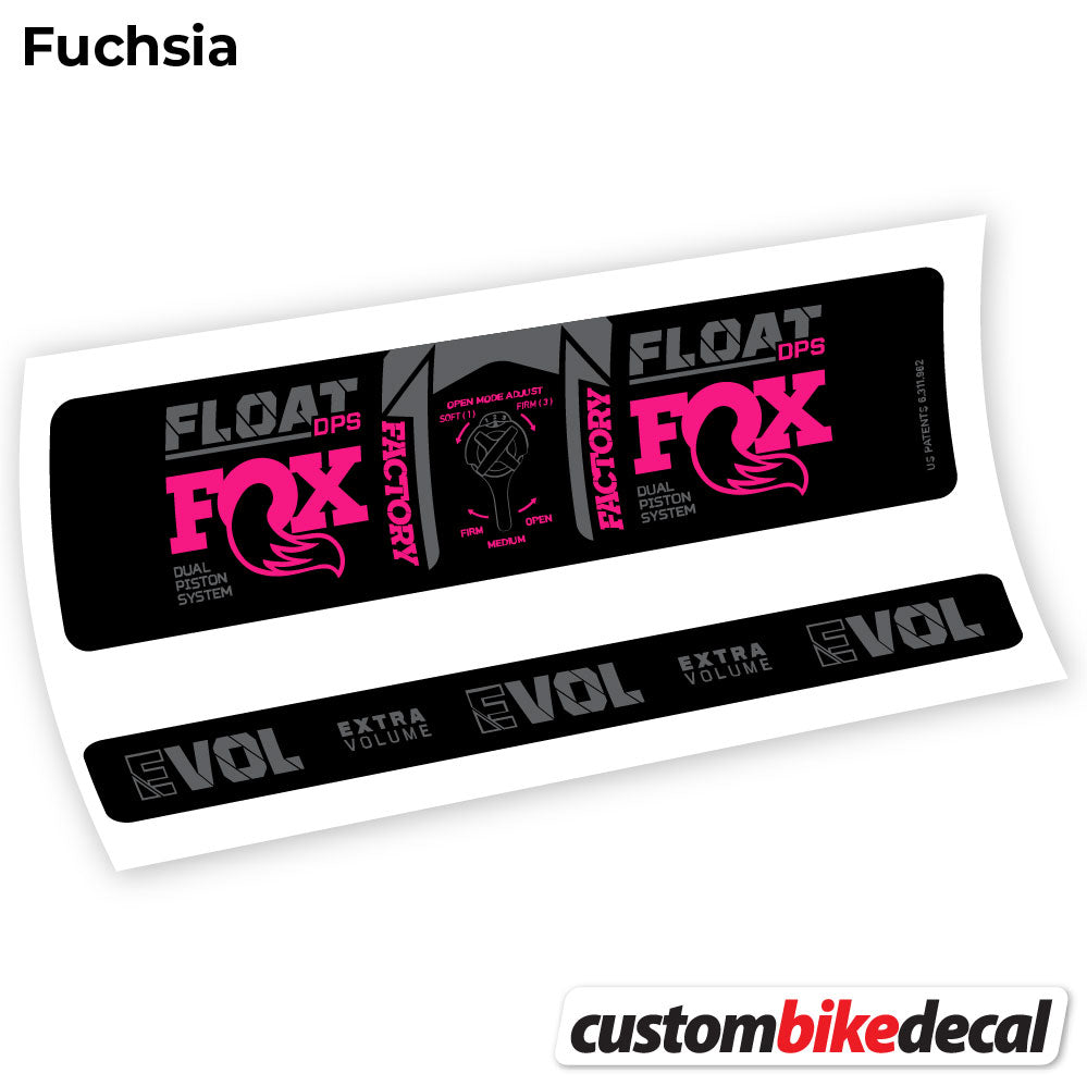 Adesivi Ammortizzatore Fox DPS Factory 3Pos 2021 in vinile - Fucsia