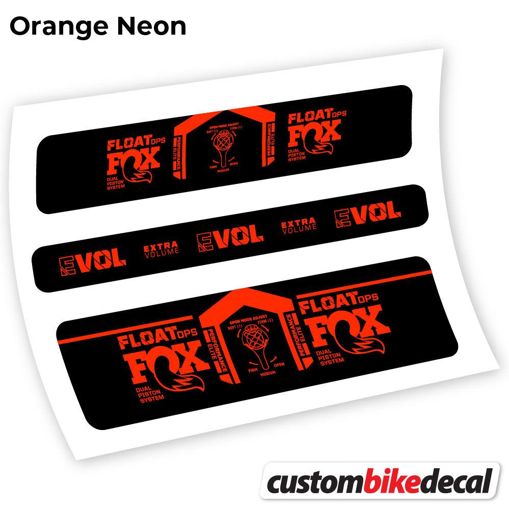 Adesivi Ammortizzatore Fox DPS Elite 2021 in vinile - Arancione Neon