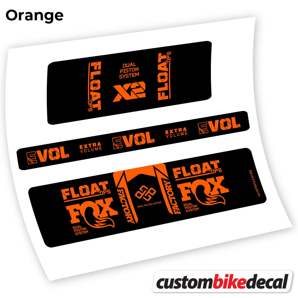 Adesivi Ammortizzatore Fox Float DPS X2 2021 in vinile - Arancione