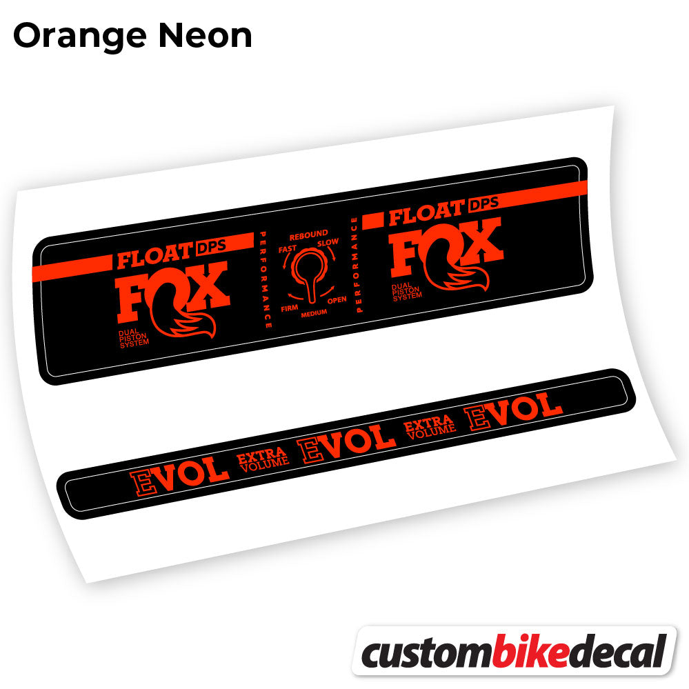 Adesivi Ammortizzatore Fox Float DPS Performance in vinile - Arancione Neon
