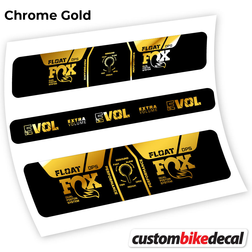 Adesivi Ammortizzatore Fox DPS Performance 2021 in vinile - Oro Cromato