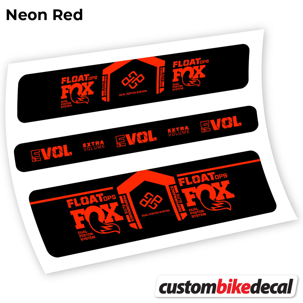 Adesivi Ammortizzatore Fox DPS Performance Elite 2021 Remote in vinile - Rosso Neon