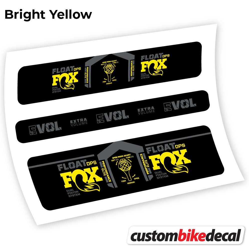 Adesivi Ammortizzatore Fox DPS Elite 2021 in vinile - Giallo