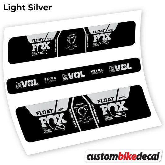 Adesivi Ammortizzatore Fox DPS Performance 2021 in vinile - Argento Chiaro