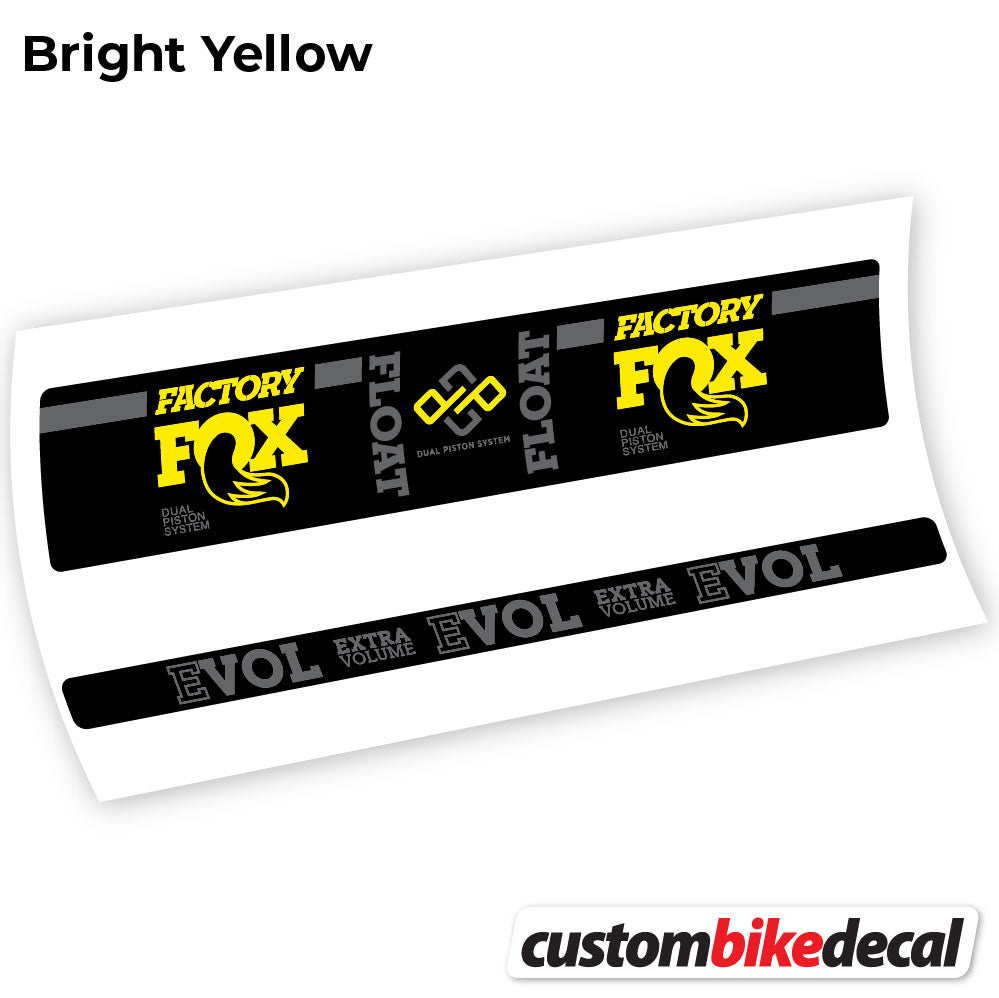 Adesivi Ammortizzatore Fox Float Factory Float in vinile - Giallo