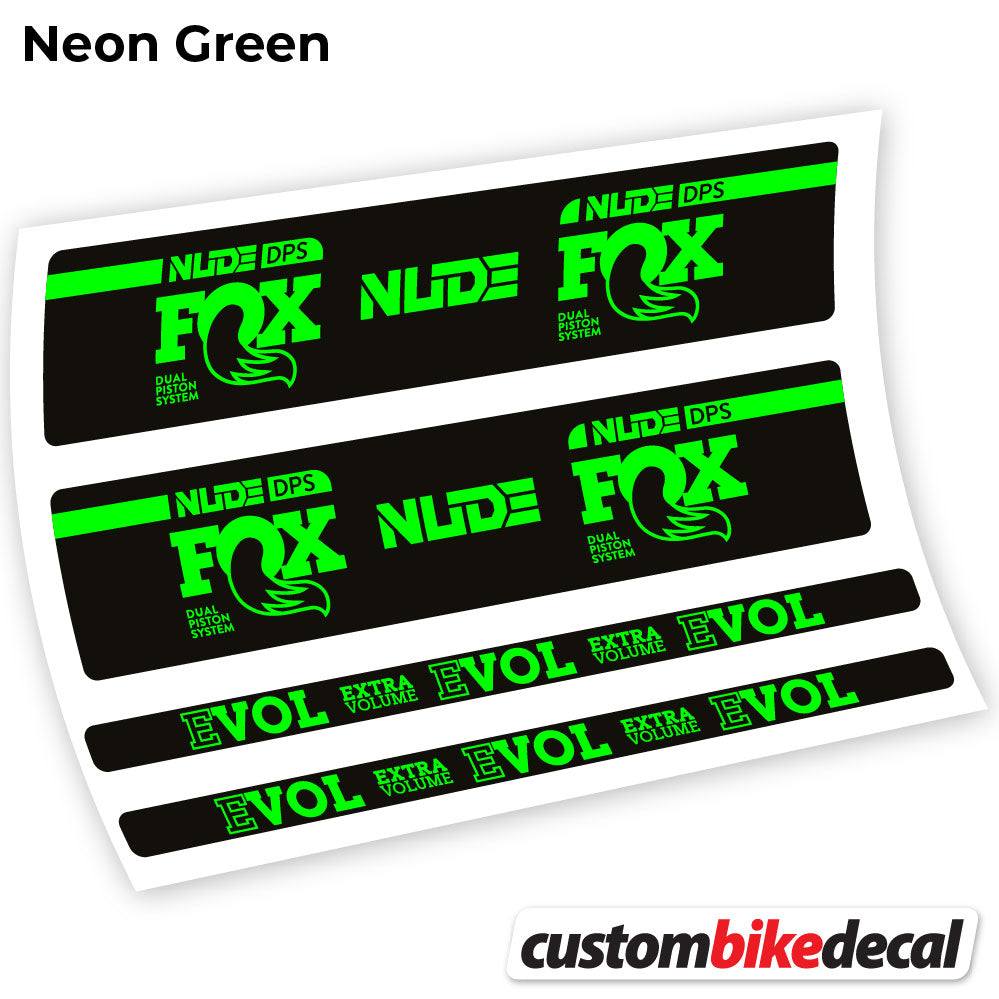 Adesivi Ammortizzatore Fox Nude DPS in vinile - Verde Neon