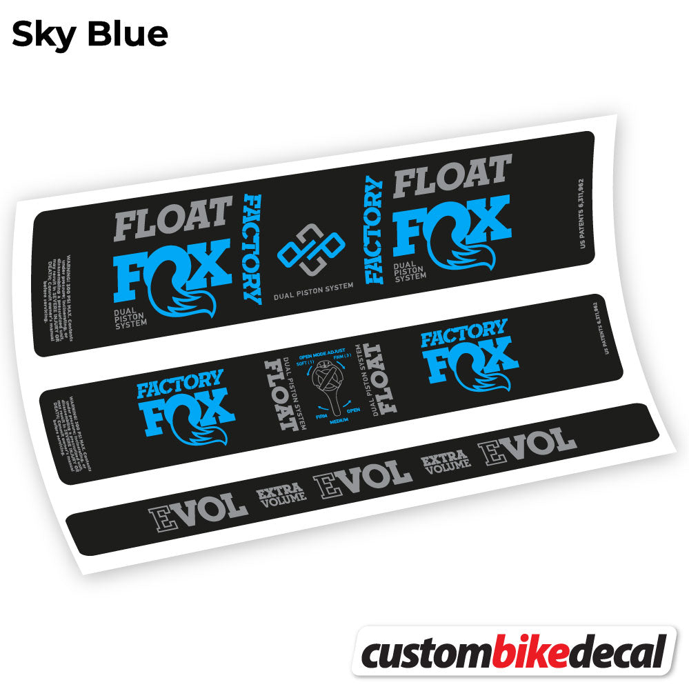 Adesivi Ammortizzatore Fox DPS factory 2019 in vinile - Azzurro Cielo